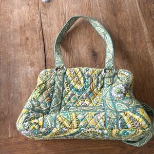 Vera Bradley Green and Yellow Satchel